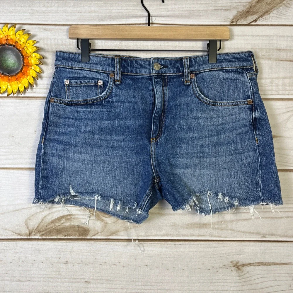 Rag & Bone‎ Blue Dre Denim Cut Off Shorts Women's Size 30 Distressed Raw Hem